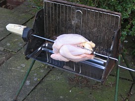 Barbecue Spit Roasted Barbecue Chicken