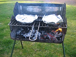 Dauphinoise potatoes on the grill