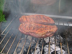 See how crispy the skin is on this barbecue duck breast