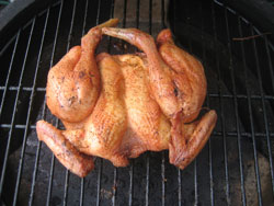 Here's a spatchcocked chicken ready for the eating.