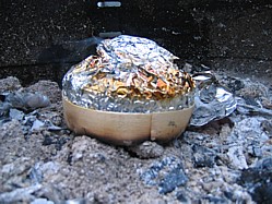 Camembert on the embers