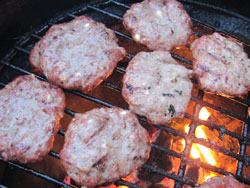 Greek lamb burger recipe over charcoal