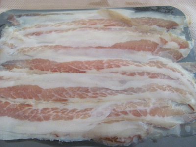 Thinly sliced guanciale
