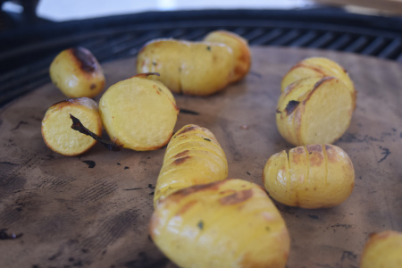 Baby Hasselback potato sliders