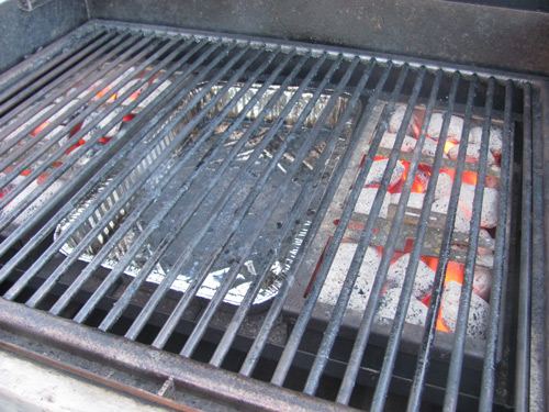 Jensen outdoor bbq grill set up for roasting