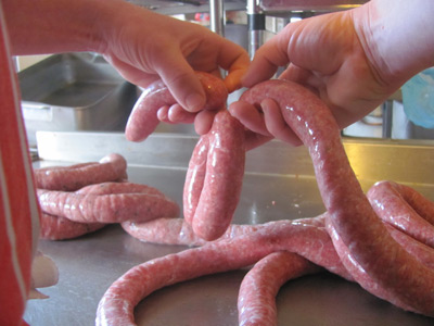 Chaurice sausage in short links