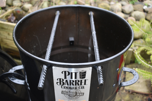 Rebar rods on the Pit Barrel are perfect for hanging Arbroath Smokies