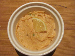 Here's the smoked salmon mousse ready for serving