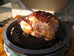 Kamado barbecue turkey recipe cooking away nicely