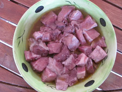 Marinading the pork Marinading the pork
