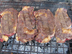 Dave's steak rub recipe in action