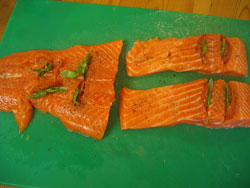 Grilled Salmon Trout Recipe - Raw Fish Being Prepared