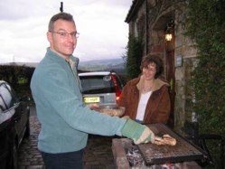 Here's my brother in law grilling some chicken