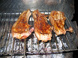 Barbecue Pork Chops Grilling