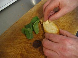Barbecue Idea - Rub the toast with garlic