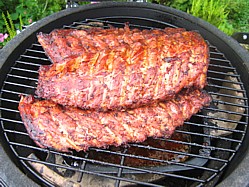 Ribs Cooking On The Kamado