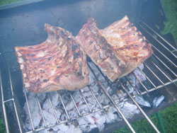 Barbecue Lamb Rack On The Grill