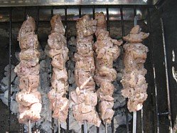 Cooking BBQ Lamb Kebabs