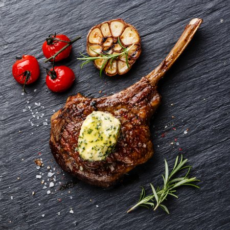 Barbecue Veal Chop With Parsley Butter Sauce