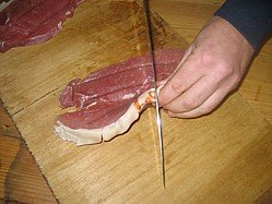How To Cut The Rind To Give Even Cooking Of The Steak