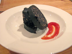 Black pudding with my homemade ketchup