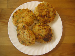 Grilled trout fish cake