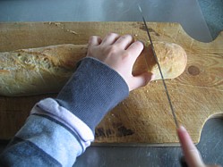 Making garlic bread