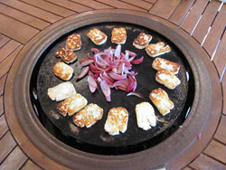 Halloumi grills best on the hotplate