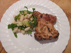 I've served my grilled chicken thighs with a bean salad