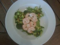Here's the finished article with an avocado salad