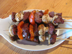 Here's the finished grilled steak kebabs