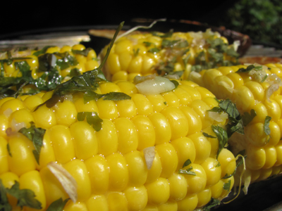 Grilled Sweetcorn With Garlic Parsley Butter