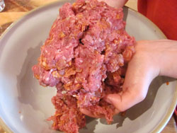 Homemade grilled burgers are best - just get your hands in there!