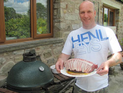 Doesn't Jay look happy with his smoked venison roast. Who's carving?