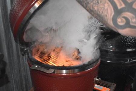 Kamado Seared Pork Steaks