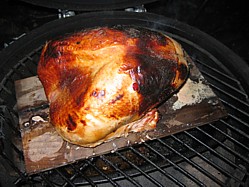 Plank cooked turkey crown