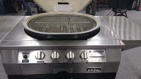 The Primo Kamado G420 with all stainless steel head, 4 burners and central ash tray