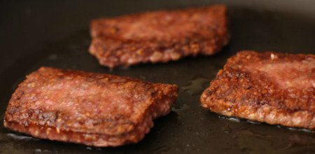 Scottish Lorne Sausage On The Griddle