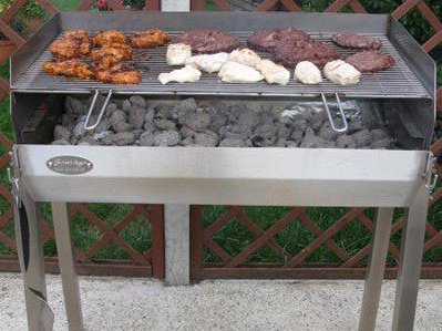 Adjustable Height Stainless Steel Charcoal Grill