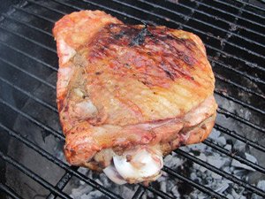 Thai grilled turkey thigh ready for serving