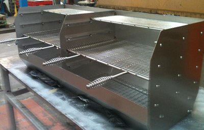 Custom built stainless steel charcoal grills are our speciality